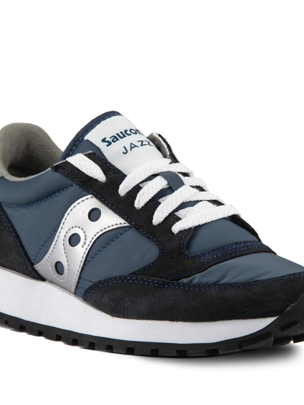 Saucony Women's Navy and Silver Retro Runner Sneaker